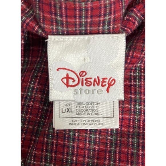 Vintage Disney Store Winnie the Pooh Eeyore Red Plaid Nightgown Nightshirt L/XL - Picture 5 of 5